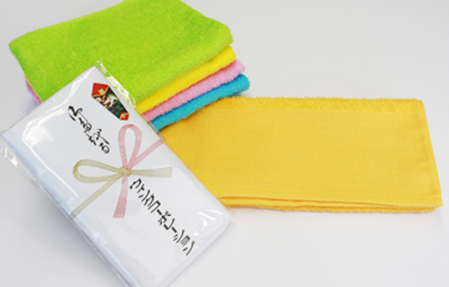 のしだけ印刷タオル　平地付国産カラータオル