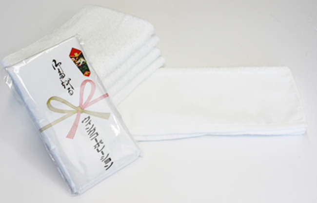 のしだけ印刷タオル　平地付国産白タオル