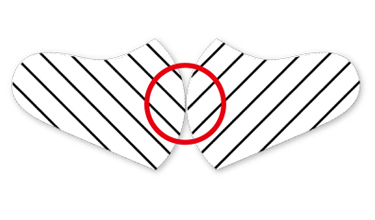 マスクの色の継ぎ目